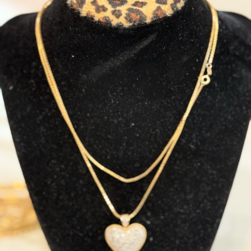 Gold Layered Heart Pendant Necklace